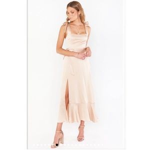 Show Me Your Mumu Claire Champagne Satin dress
